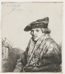 Giovane con cappello di velluto
